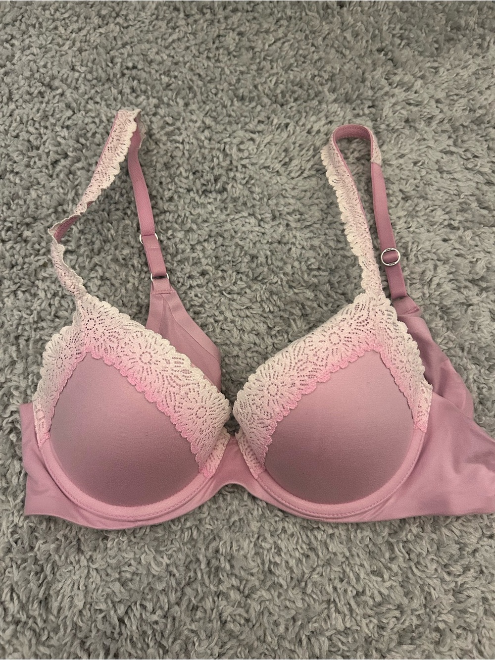 Aerie pink lace push up bra
